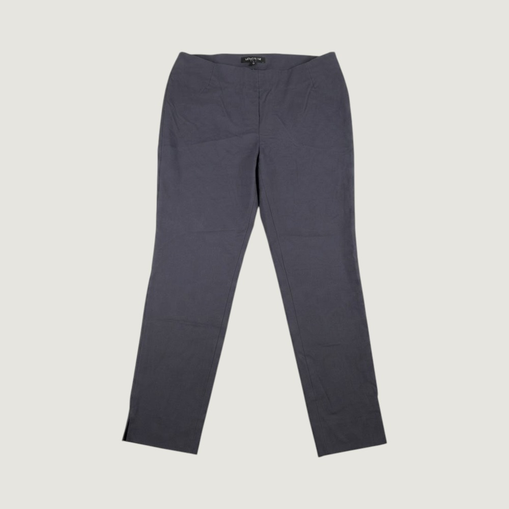 Lafayette 148 New York Stanton Slim Leg Gray Side Zip Ankle Slit Pants Size 6